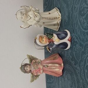 Christmas Bell Angel Ornaments Lot Of 3